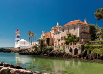 Santa Marta lighthouse and Municipal museum of Cascais, in Portugal.